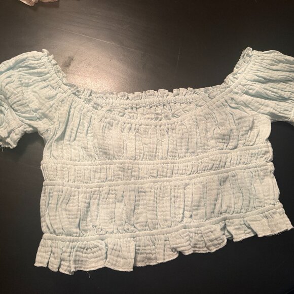 Light Blue Ruffle Top and Skirt Set - Picture 2 of 4